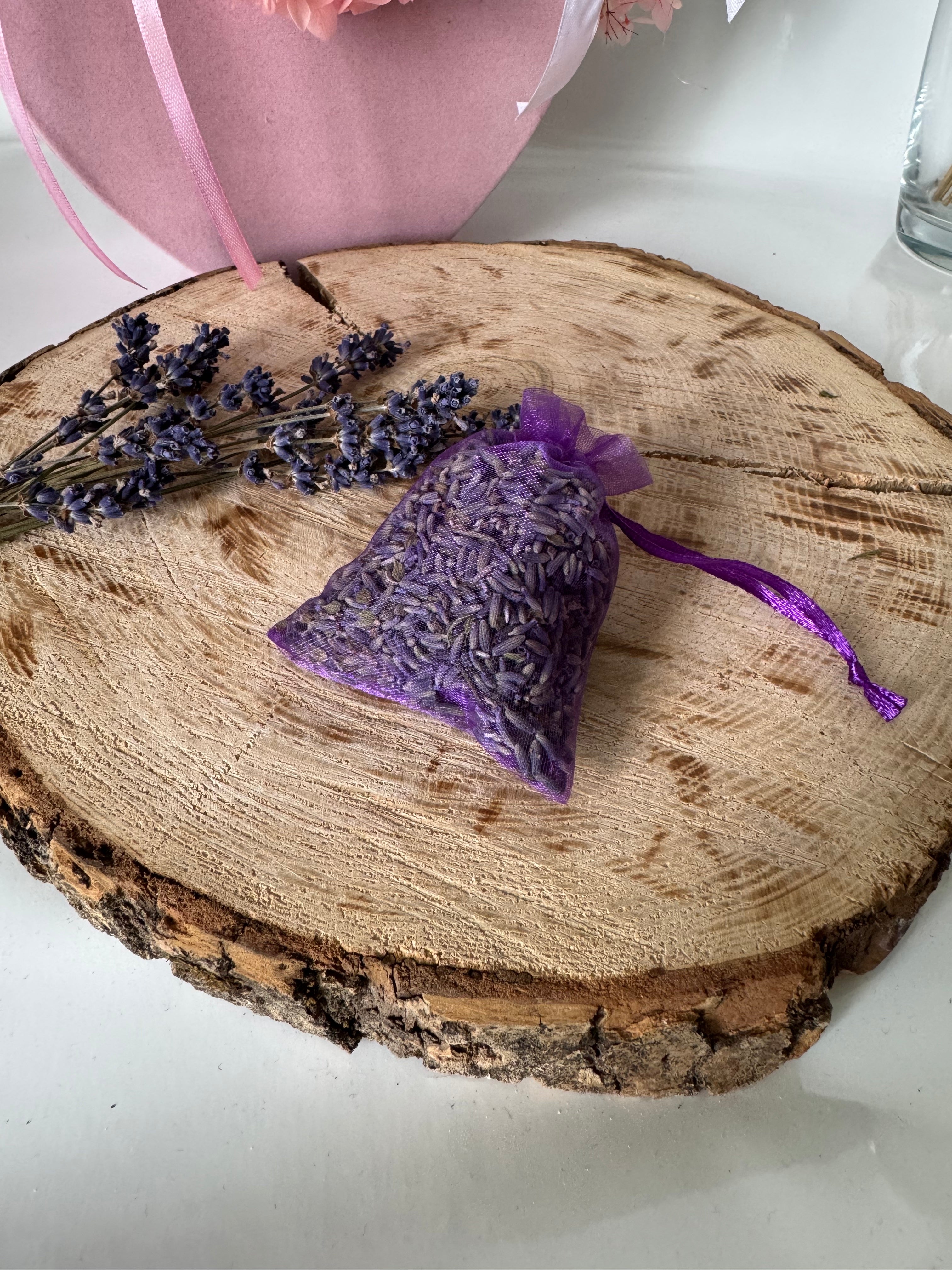 Dried lavender in organza